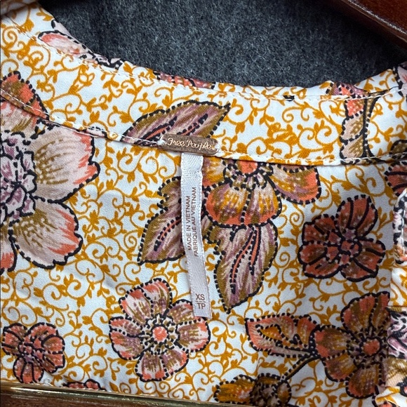 FP Movement by Free People Floral Ruffle Blouse - Orange and Purple - Picture 2 of 8